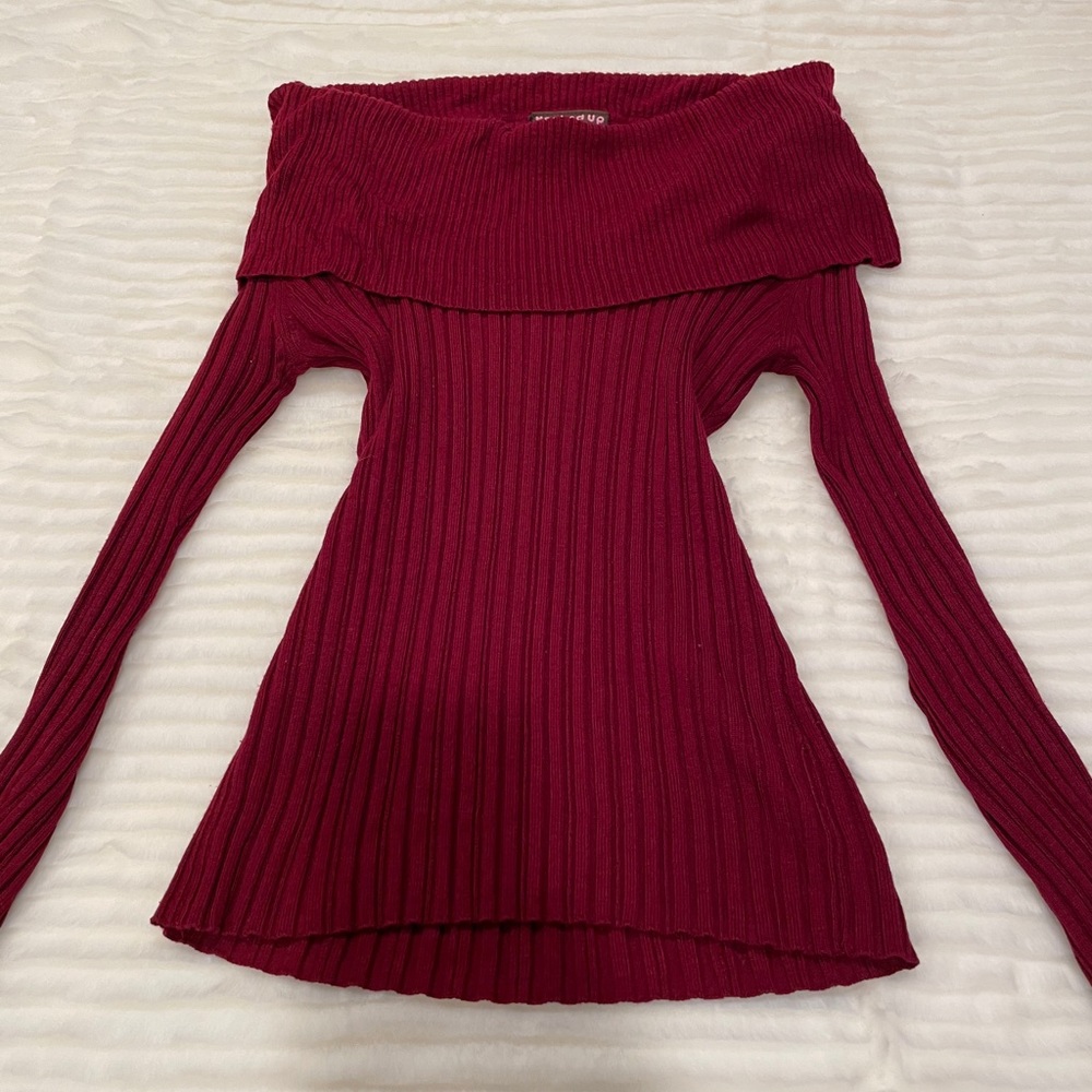 Burgundy cowl neck top